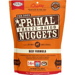 primal pet foods inc. since 2001 primal freeze dried nuggets for dogs beef, complete meal freeze dried dog food healthy grain free raw dog food, crafted in th