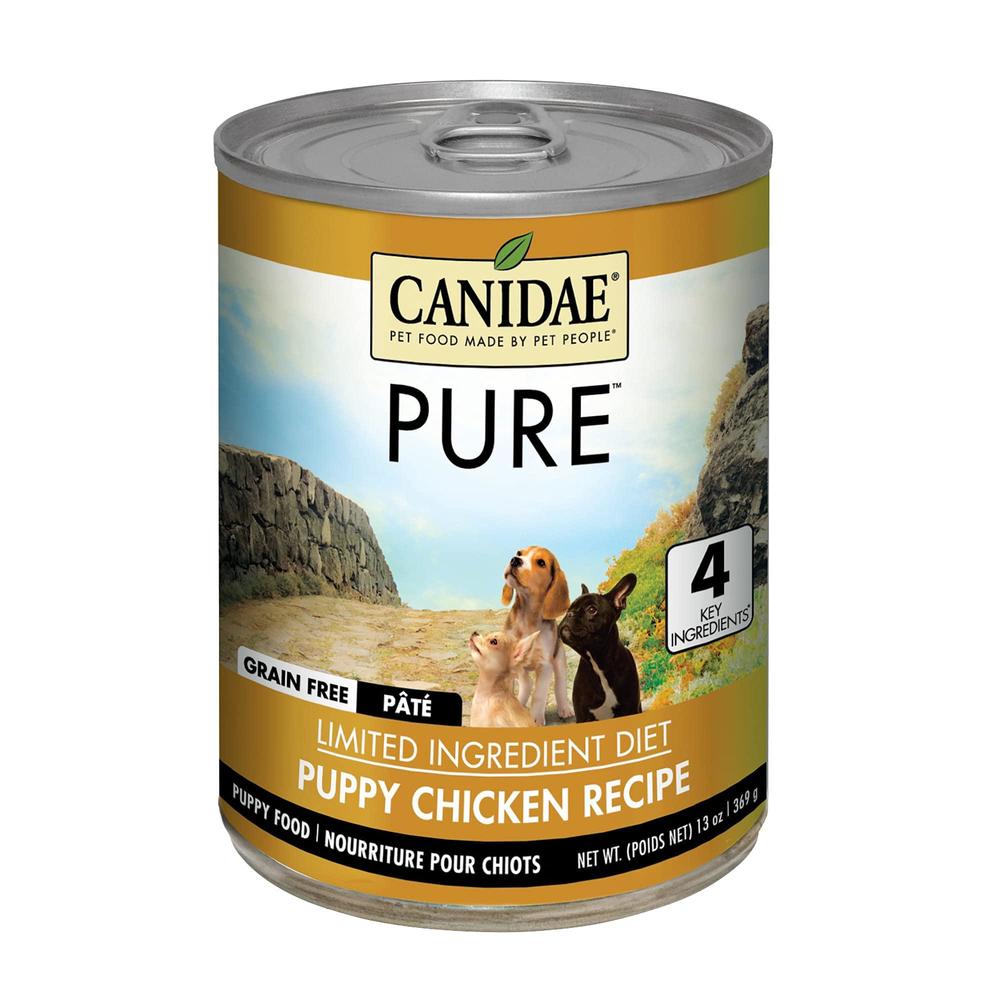 canidae pure grain free limited ingredient diet chicken recipe wet puppy food, 13 oz., case of 12