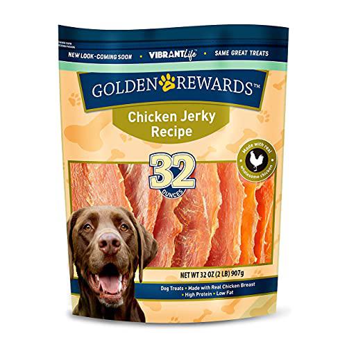 golden rewards pack of 2 chicken jerky dog treat, 32 oz