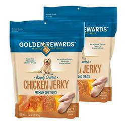 golden rewards pack of 2 chicken jerky dog treats, 32 oz