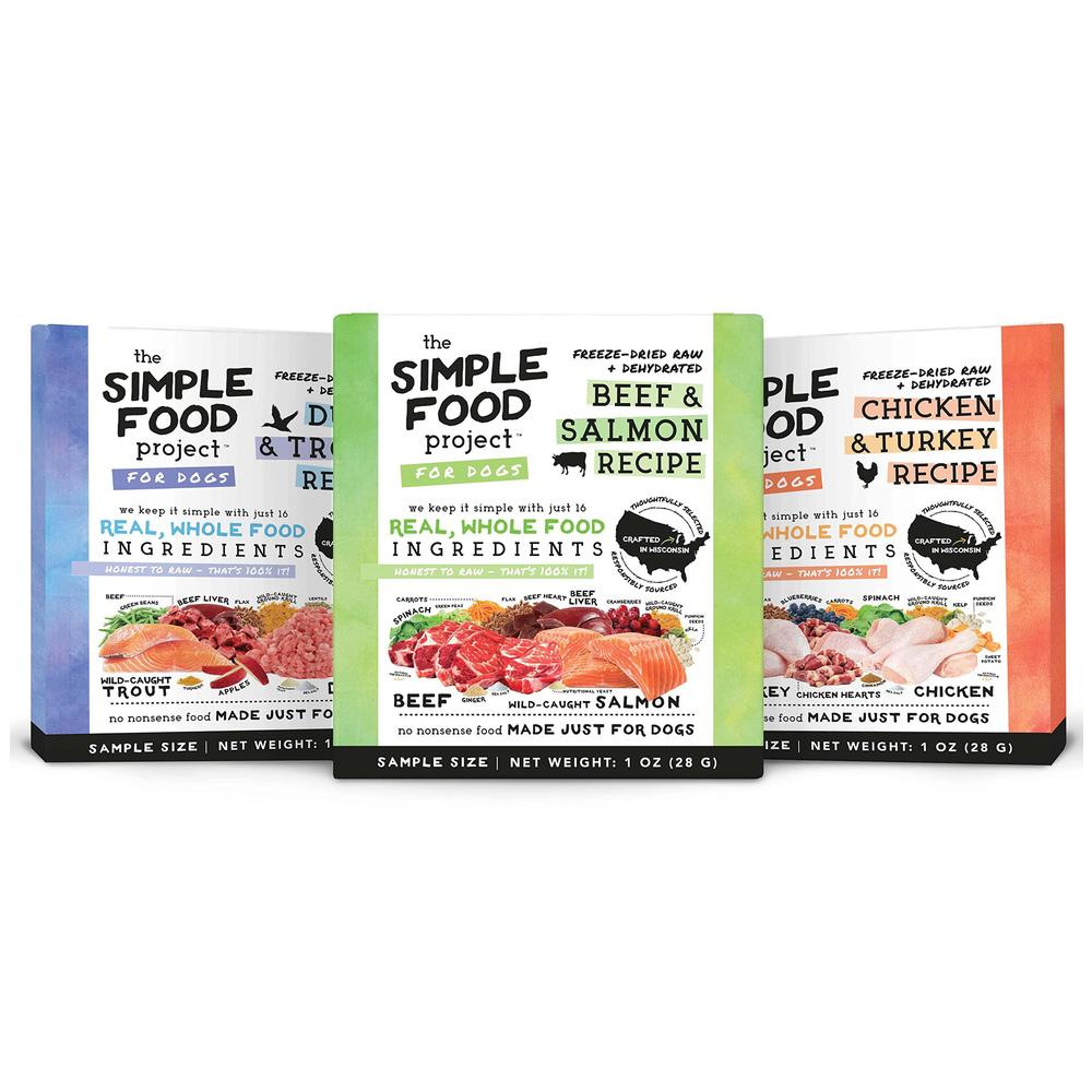 simple food project the freeze dried raw dog food topper featuring only 16 organic human grade ingredients [3 pack variety - 