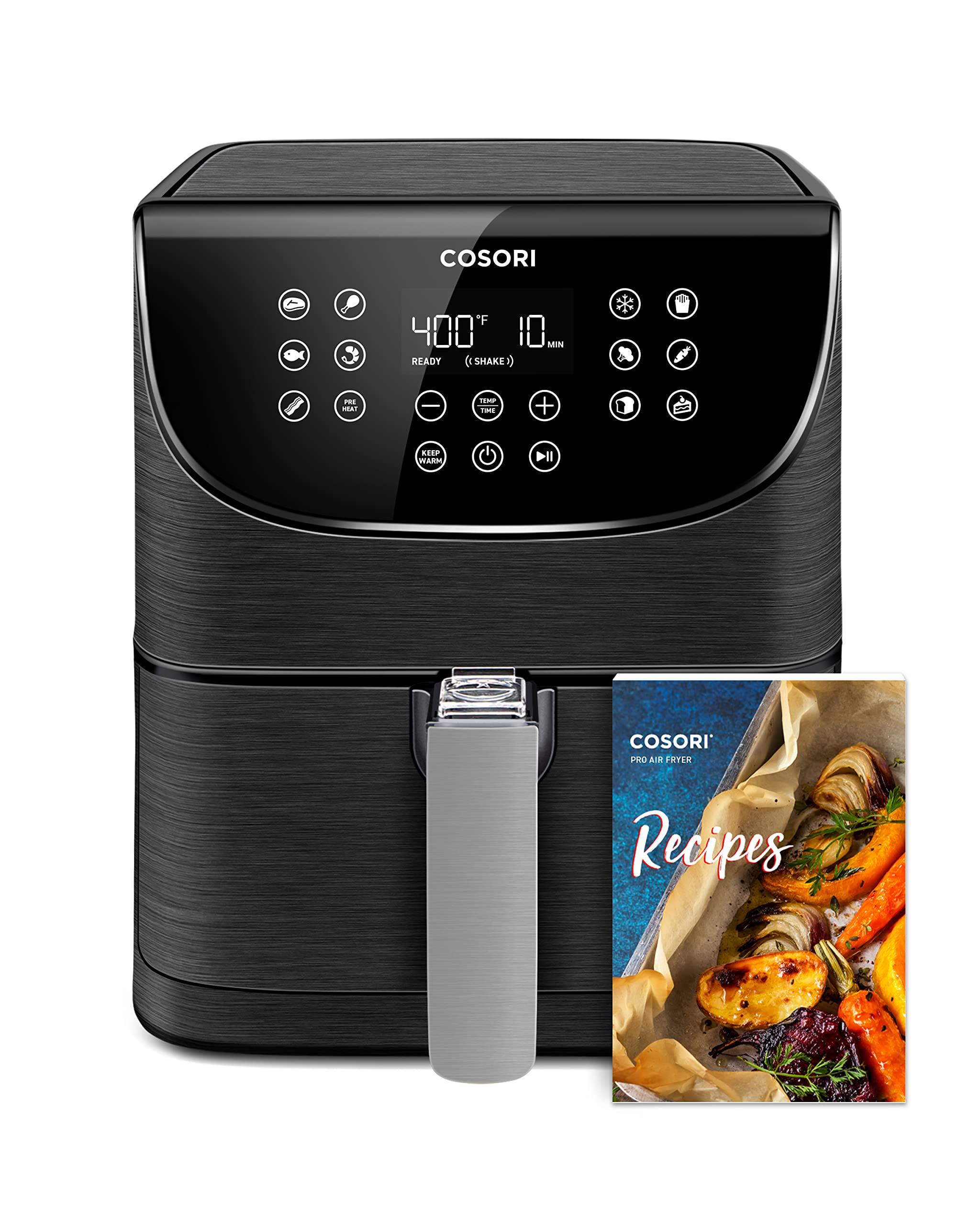 cosori pro gen 2 air fryer 5.8qt, upgraded version with stable performance & sleek new look, 13 one touch functions, 100 pape