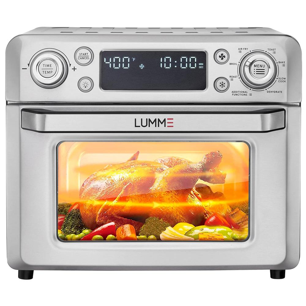 lumme air fryer, toaster oven, and dehydrator multifunction air fryer countertop 4 in 1 air fryer stainless steel 20l large c