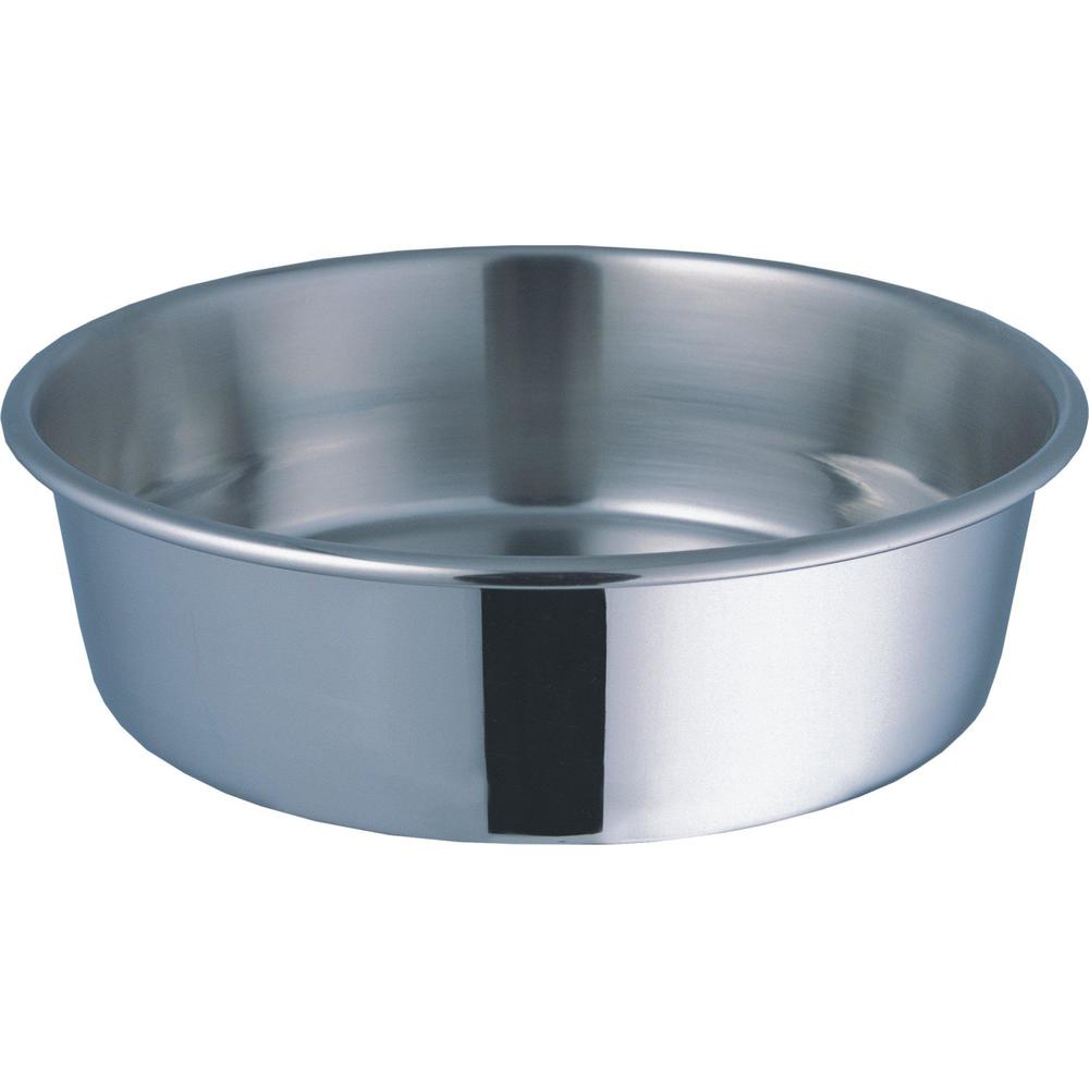 indipets heavy duty stainless steel dog bowl - 4 quart - high gloss, easy to clean finish