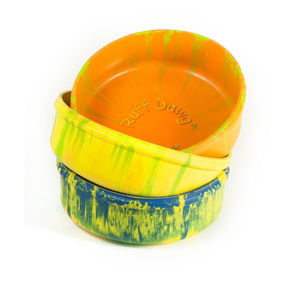 ruff dawg rubber dog bowl small assorted colors