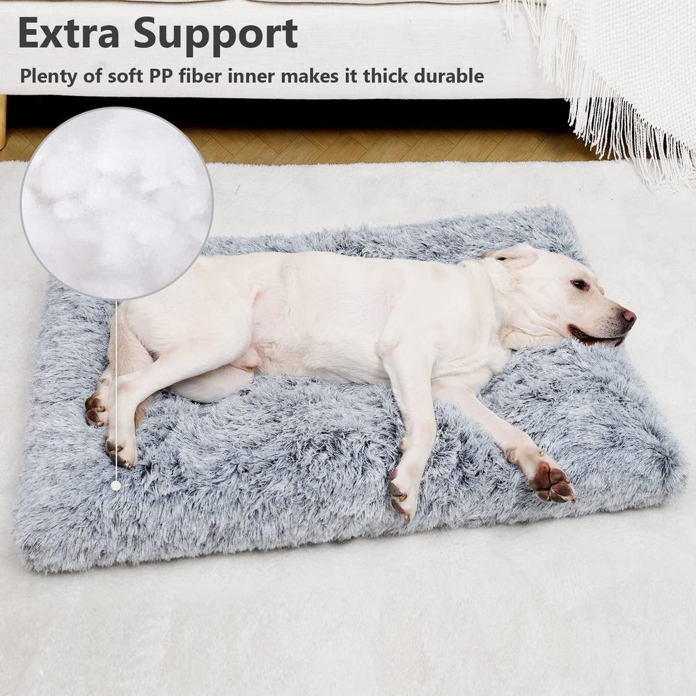 vonabem dog bed crate pad, washable dog crate beds for large medium small dogs breeds, deluxe plush anti-slip pet beds, fulff