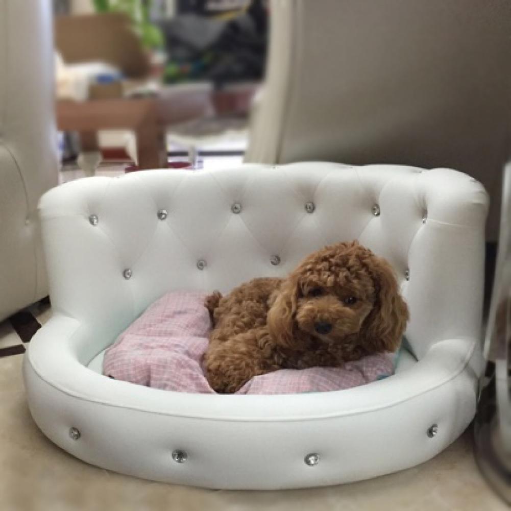 garden pets dog bed princess tactic vip bichon diamond puppy kennels bed washable leather summer pet sofa luxury white