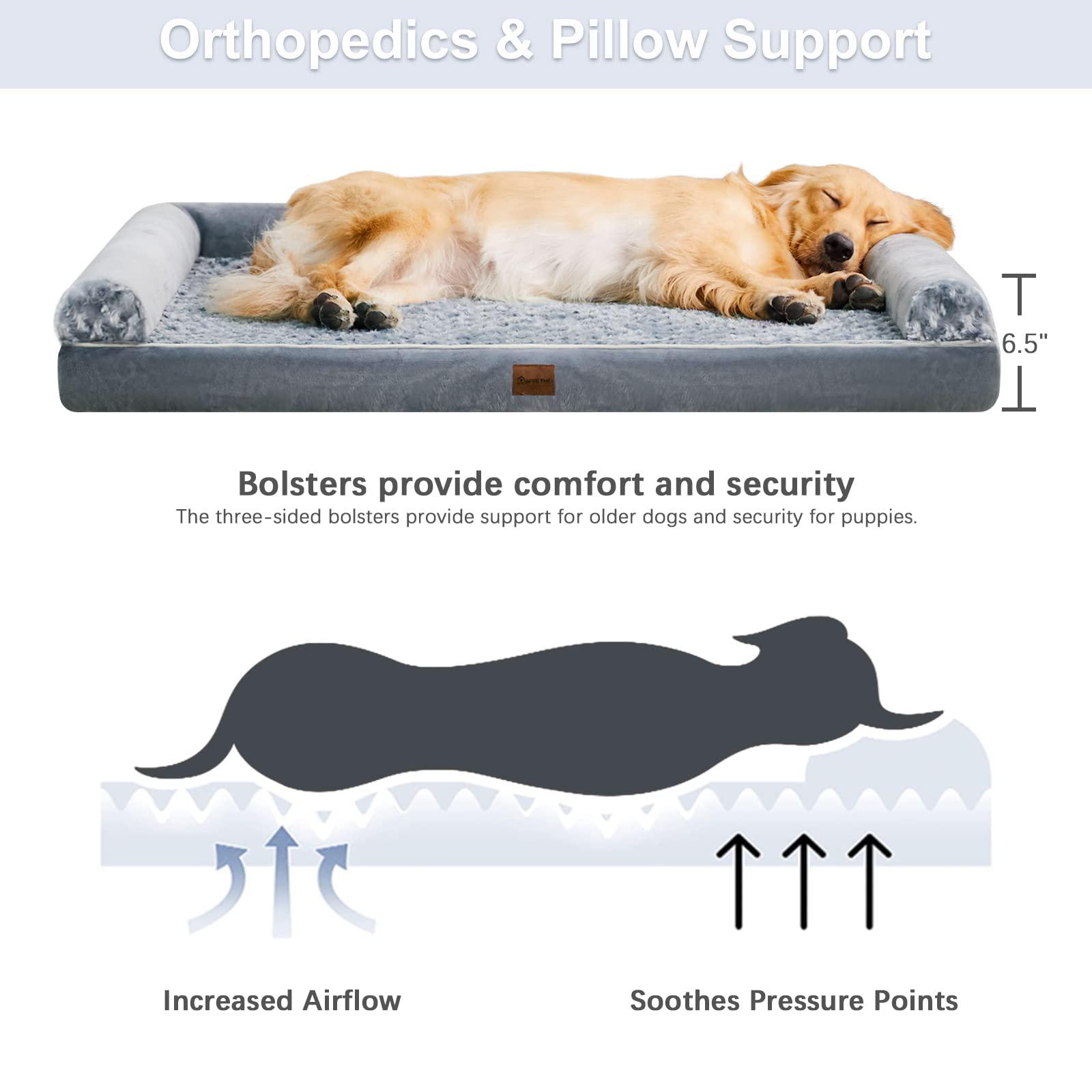 bfpethome dog beds for large dogs, orthopedic dog bed for medium large dogs, egg- foam dog crate bed (l(36 * 27 * 6.5) inch, 