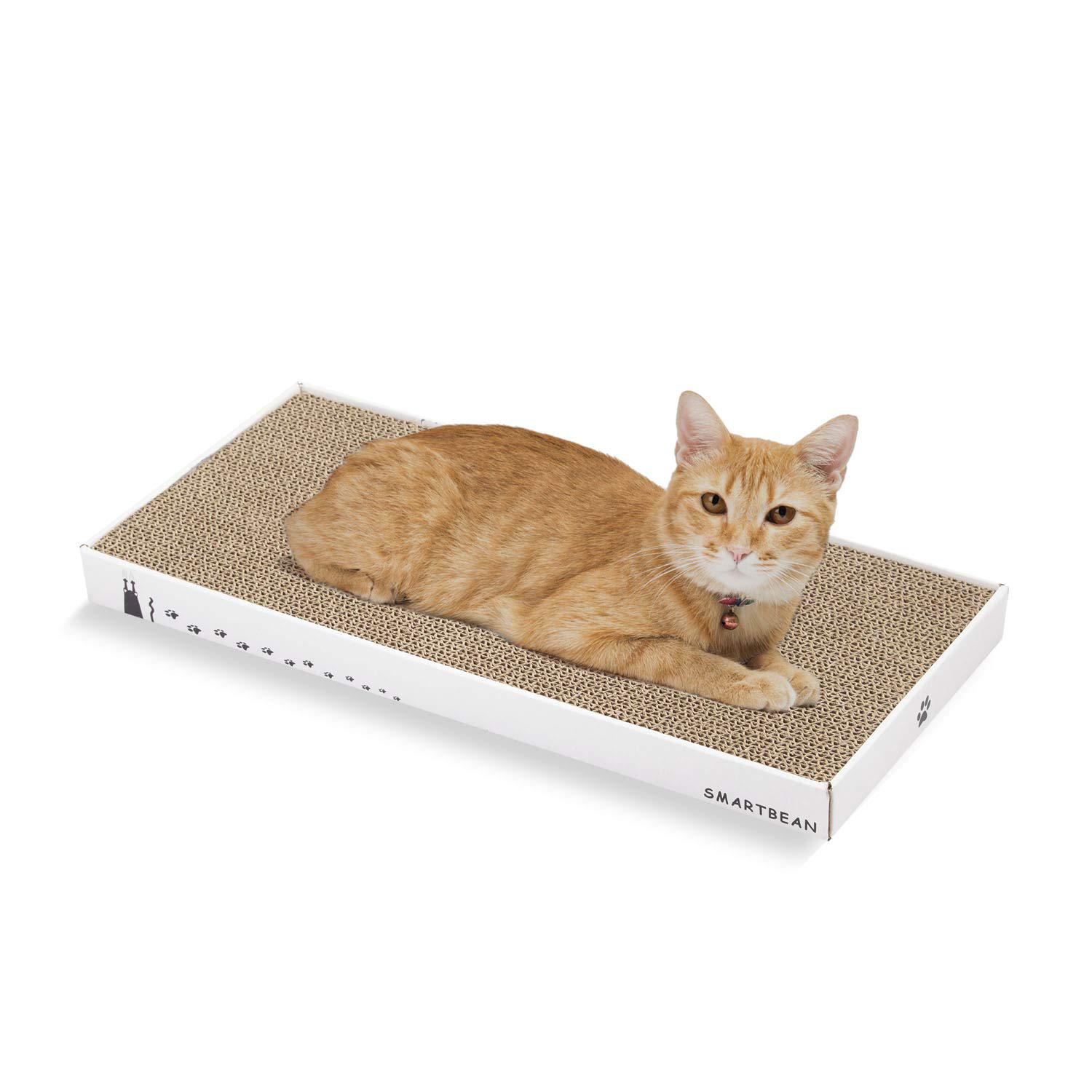 Smartbean Cardboard Scratcher Pad Scratching post:Smartbean Cat Scratch Pad,Cat Scratching Post with Durable&High Density Cardboard, Indoo