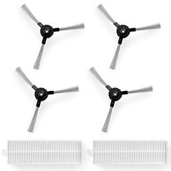 serenelife pucrcx70 robot vacuum accessory kit - (4) sweeping side brushes, (2) air filter - robot vacuum cleaner replacement