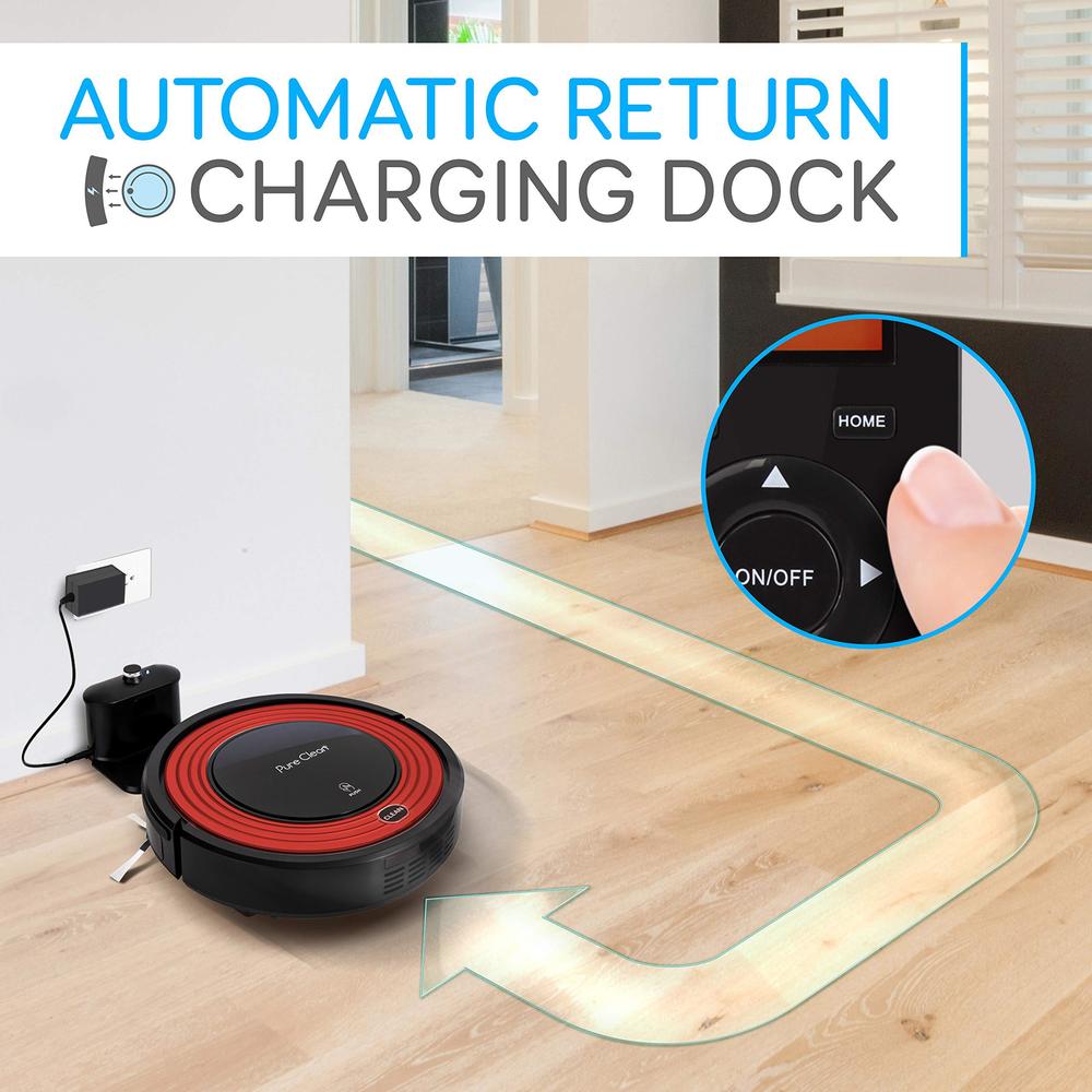 SereneLife robot vacuum cleaner and dock - 1500pa suction w/ scheduling activation and charging dock - robotic auto home cleaning for ca