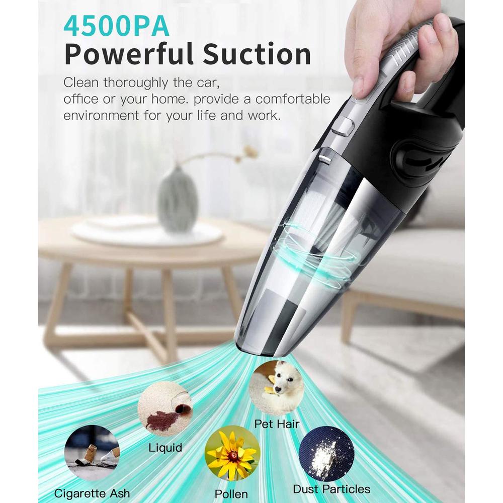 hzxinwang handheld vacuum usb cordless portable wet dry vacuum cleaner for car home pet hair with filter rechargeable 2200mah