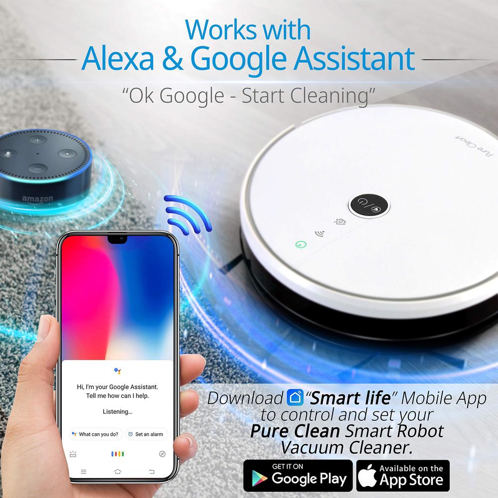 serenelife smart automatic robotic vacuum cleaner with wifi mobile app and gyroscope mapping - 1800pa suction ultra thin 2.9 