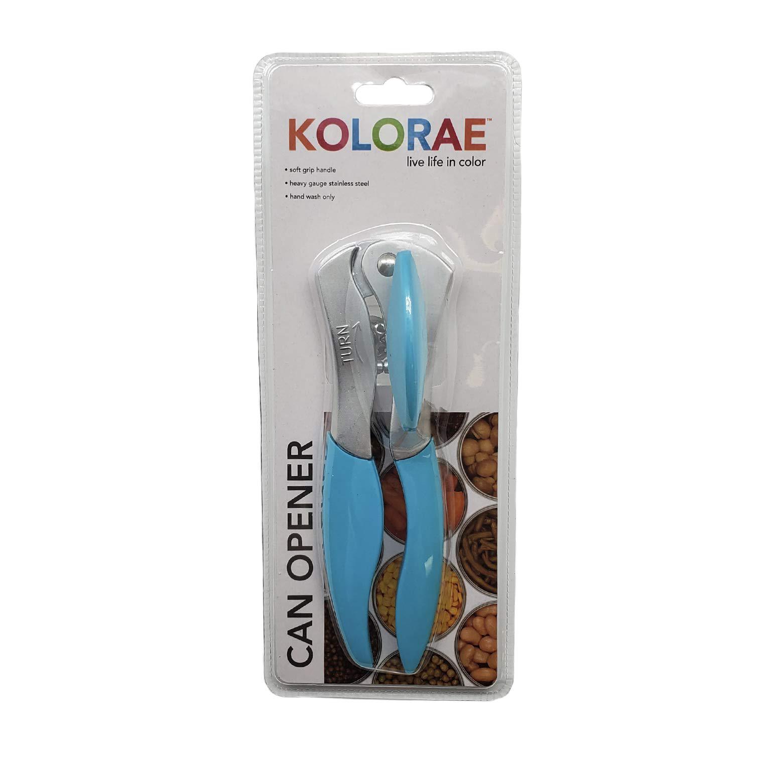 Kolorae (3 count) kolorae soft grip can opener- heavy duty, reliable can opener with rubber grip handles and stainless steel edge- 1 