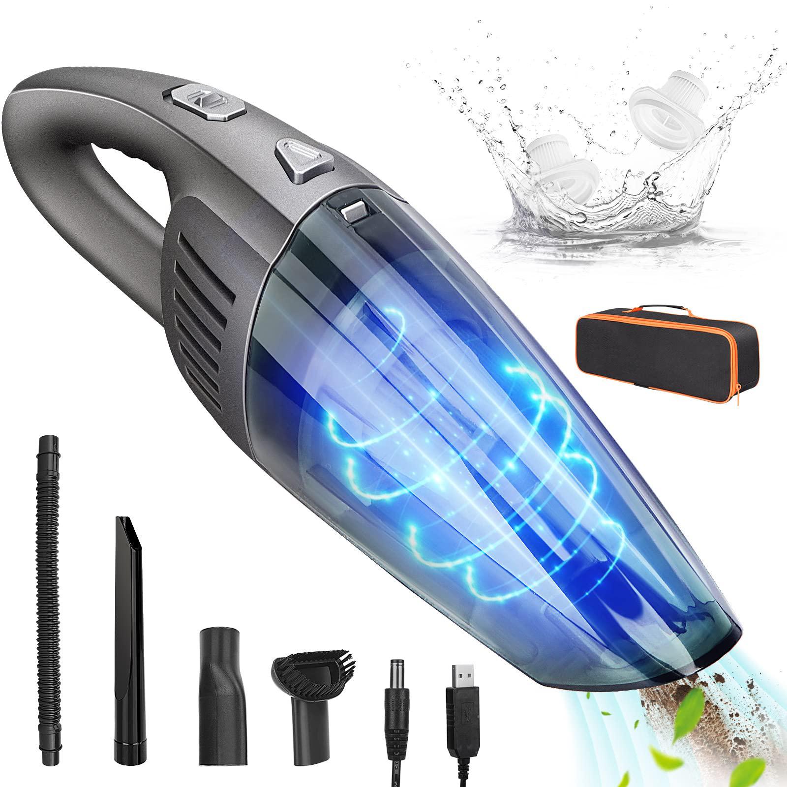 chenxrn handheld vacuum cordless cleaner, wireless rechargeable hand held car vacuum cleaner strong suction 8000pa, portable 