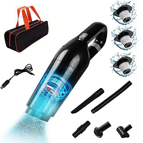 super space handheld vacuum cordless-portable, 10000pa strong suction vacuum w/ 4 attachments, mini vacuum cleaner portable h