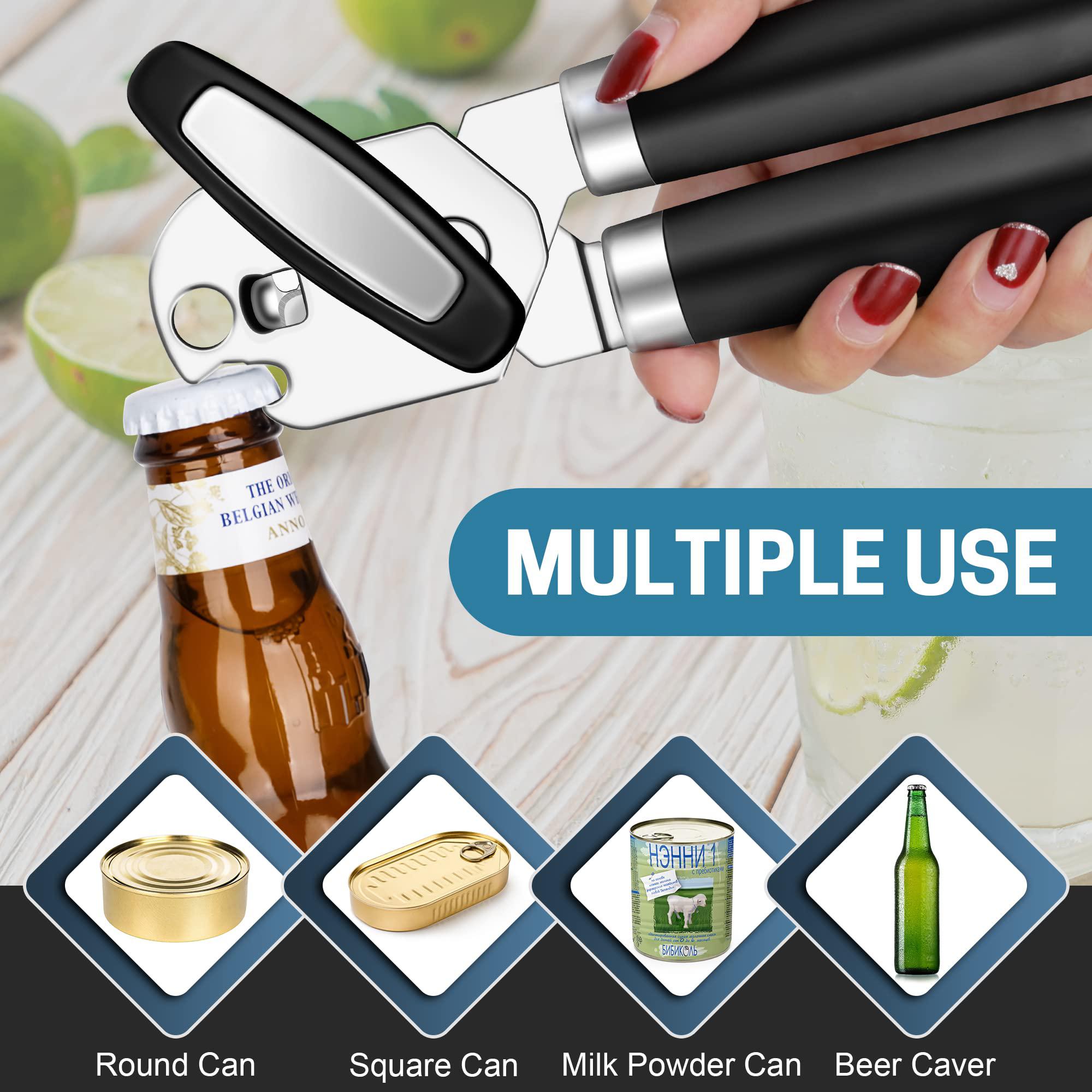 Rainspire RNAB0BTCR529N rainspire can opener manual handheld strong manual  can opener smooth edge cut, can opener heavy duty, comfortable soft handle