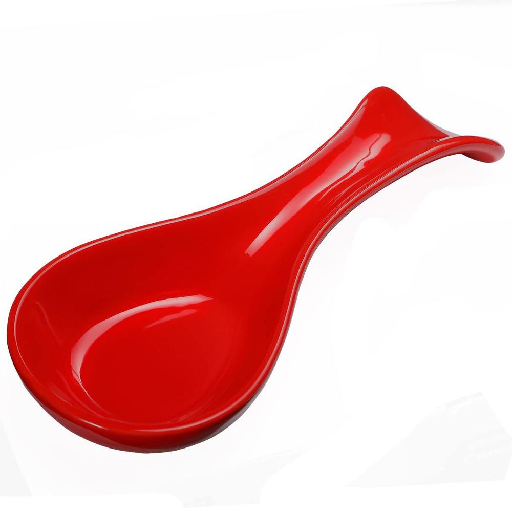 Meigui ceramic spoon rests for kitchen, spoon rest for stove top countertop  utensil rest ladle spoon holder for cooking home decor