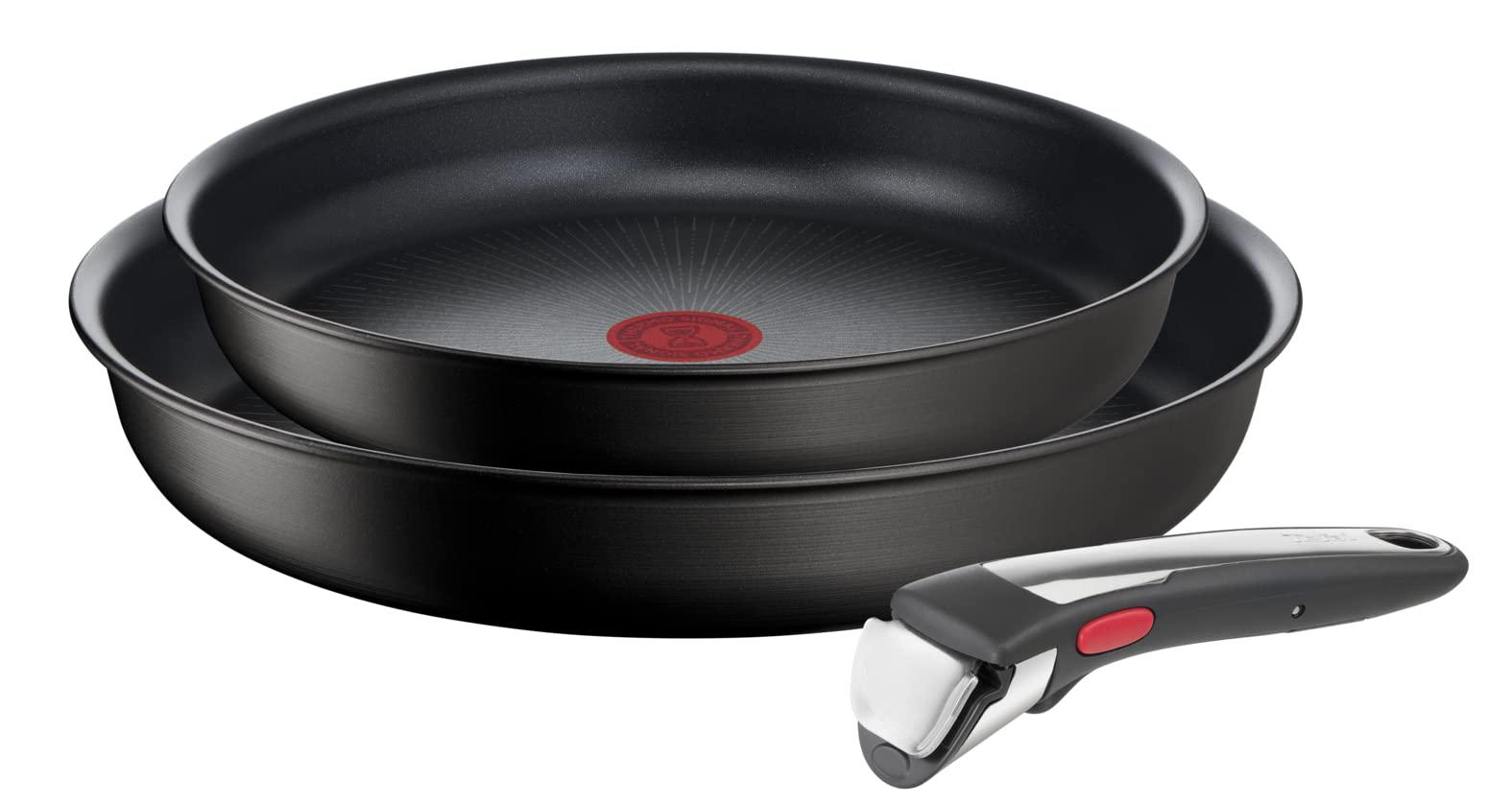 TEFAL tefal ingenio unlimited on 3 piece set, frying pan set, stackable,  induction, easy cleaning, non-stick coating, heat indicato