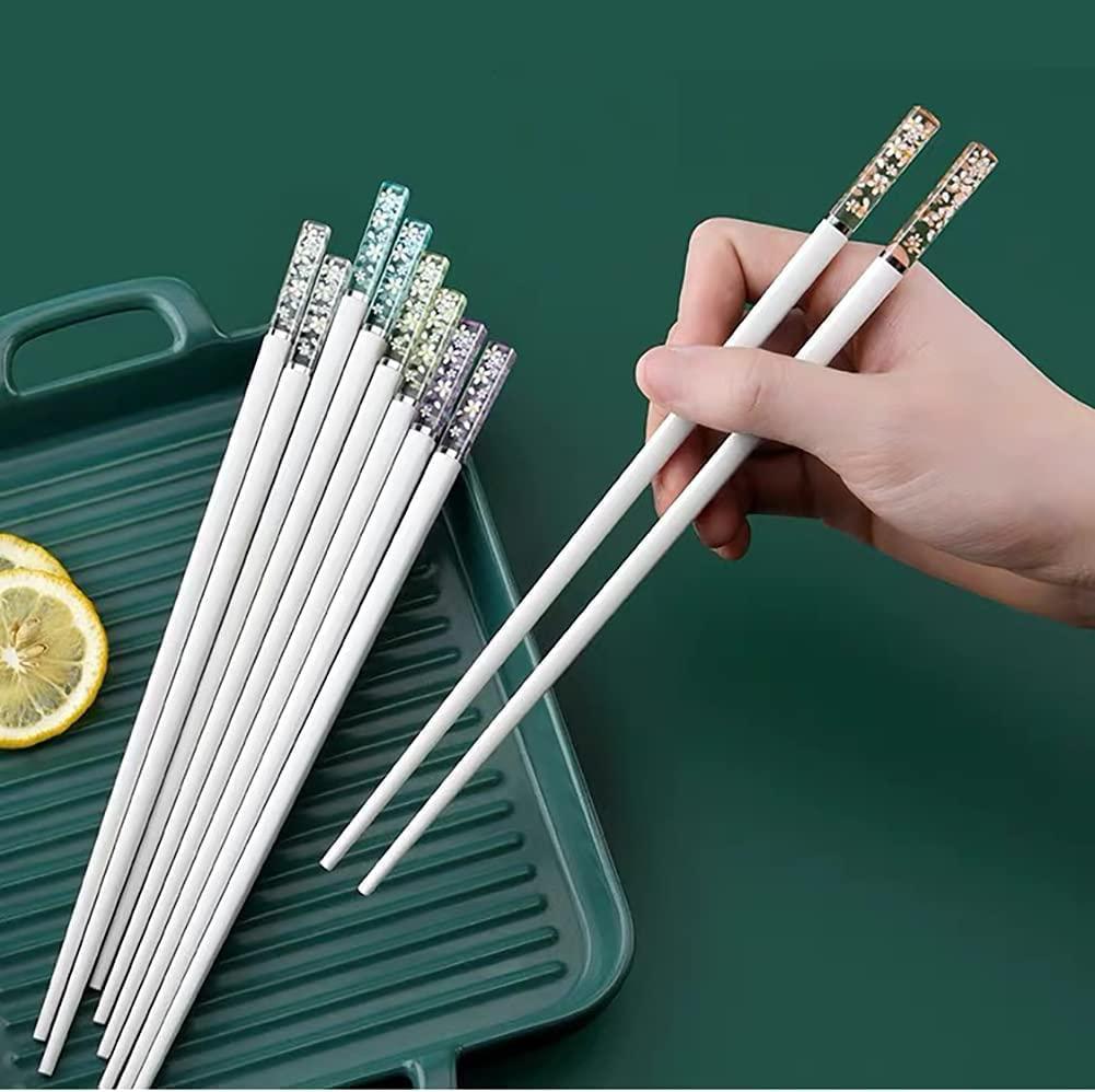 i-techo fiberglass "5 pairs" chopsticks, 9.4 inch reusable dishwasher safe. classic, japanese & korean style disposable light
