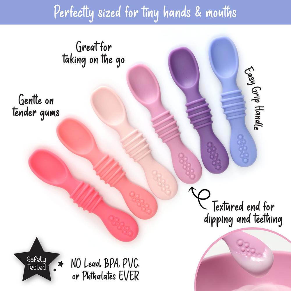 primastella silicone chew spoon set for babies and toddlers - safety tested - bpa free - microwave, dishwasher and freezer sa