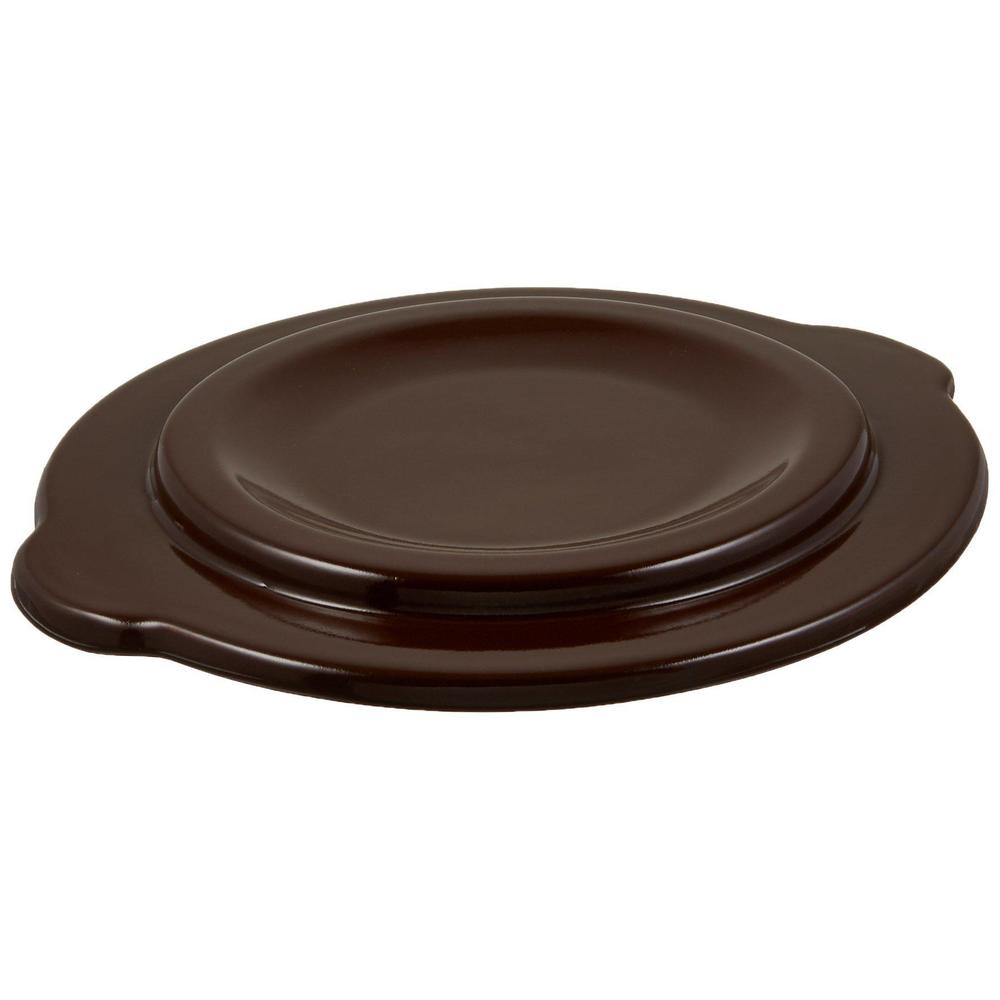ohio stoneware 3 gallon crock cover, medium, brown
