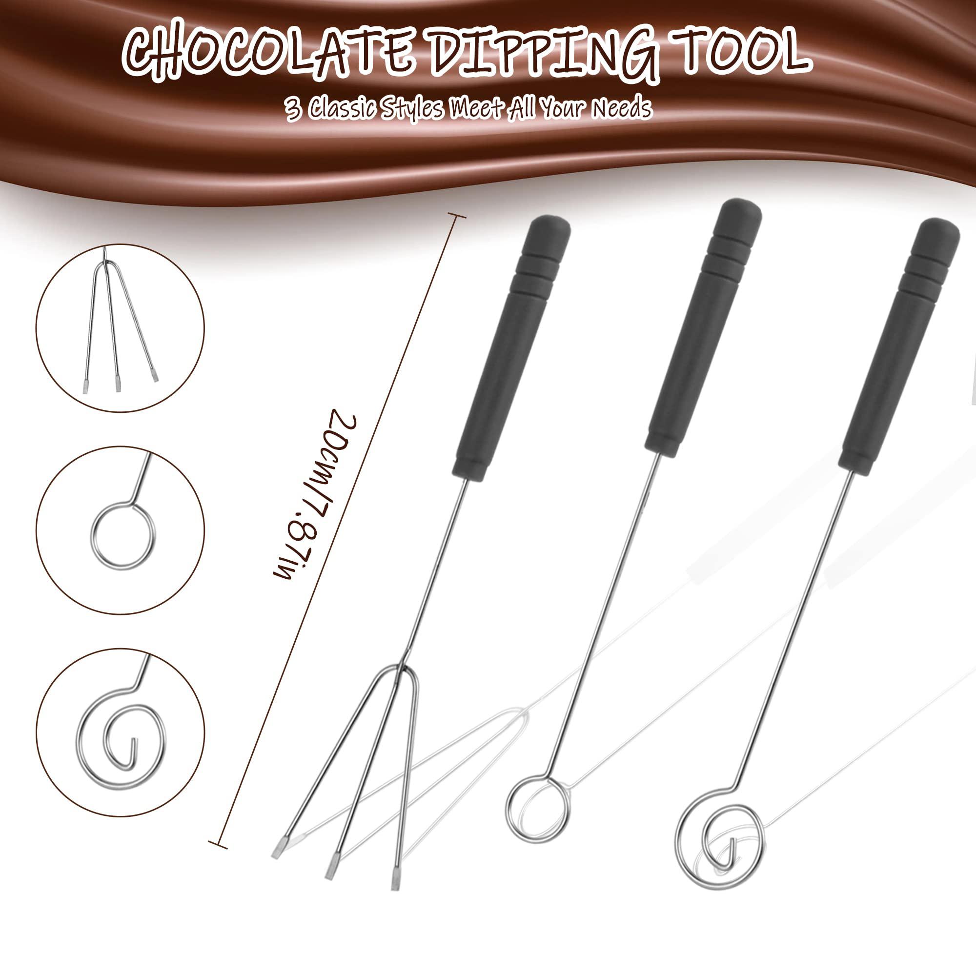 Elesunory elesunory 7 pieces candy dipping tools chocolate dipping fork  spoons set, stainless steel candy making supplies for decorativ