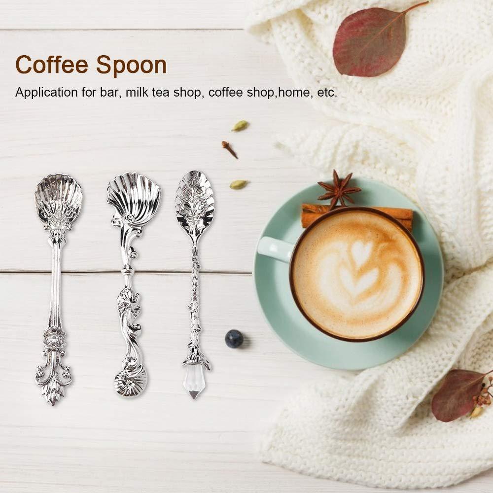 TOPINCN vintage style cutlery coffee spoon dessert spoon teaspoon kitchen tableware ice cream teaspoons set for coffee sugar dessert 
