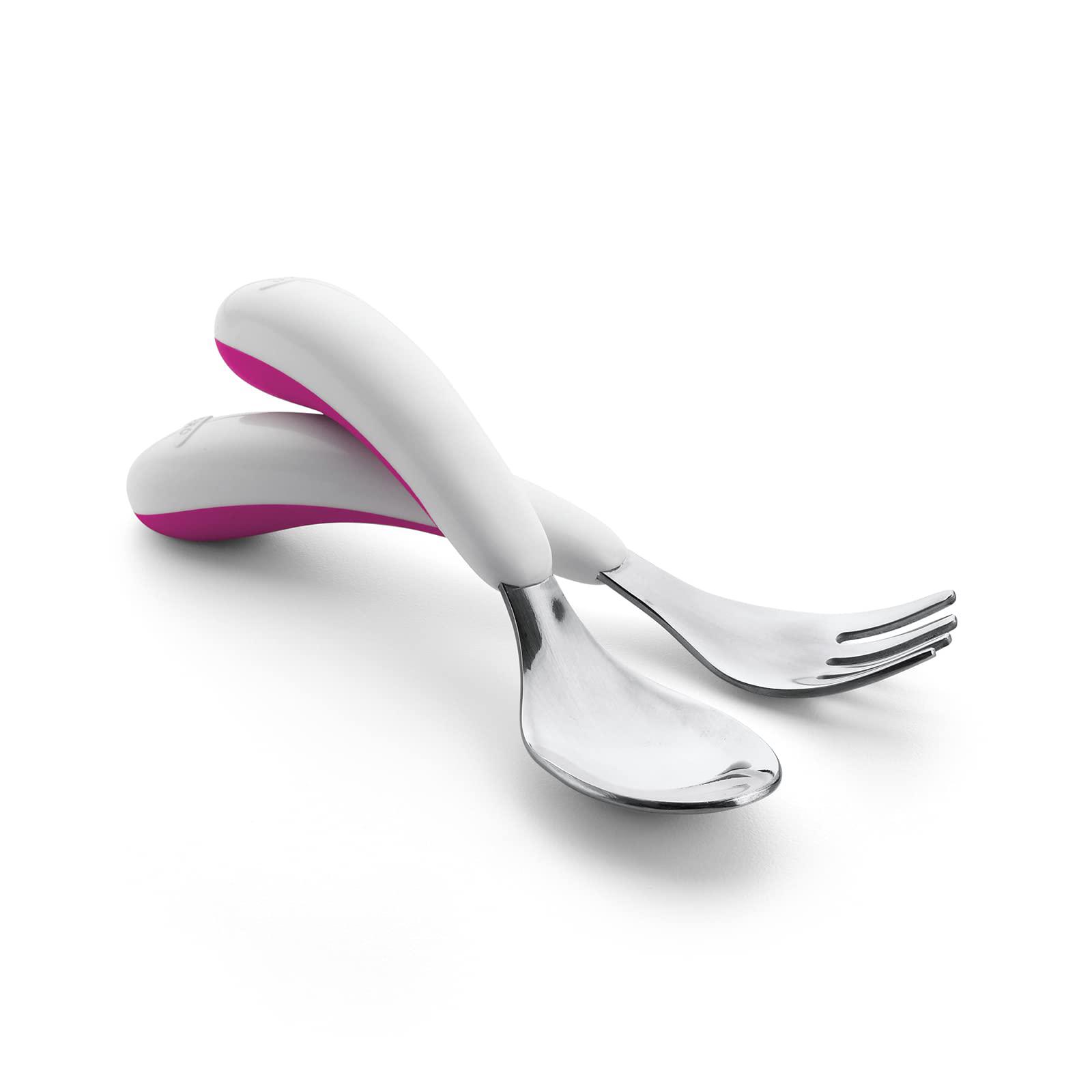 oxo tot fork & spoon set- pink