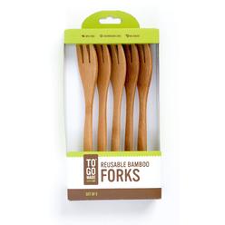 TO gO WARE Bamboo Reusable Forks No BPA or Phthalates Dishwasher-Safe Nonstick Surface Safe Made from Durable, Sustainable Mater