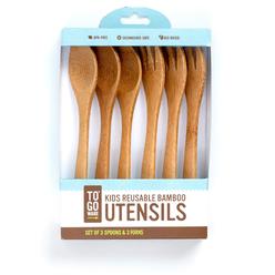 to go ware kid's bamboo reusable utensils | dishwasher-safe | no bpa or phthalate | made from durable, sustainable materials 