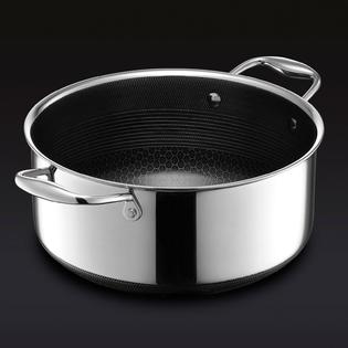 HEXCLAD hexclad 5 quart hybrid stainless steel dutch oven pot and