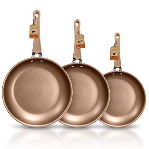 NutriChef nutrichef 3 pcs. non-stick fry pan set basic kitchen cookware,  pfoa/pfos free, compatible with models: nccw14s and nccw20s-nu