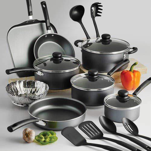 legendary-yes 18 piece nonstick pots & pans cookware set kitchen