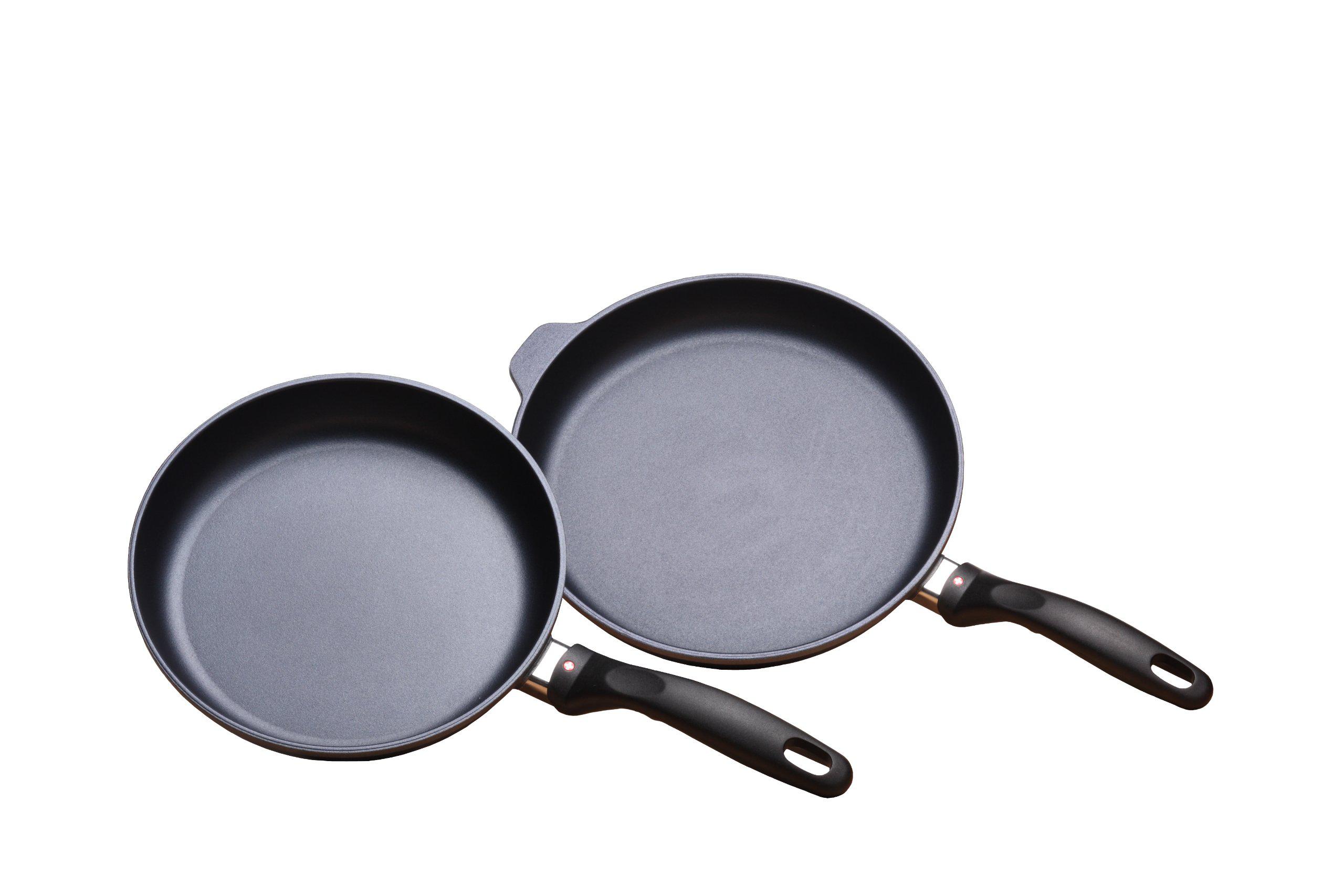 swiss diamond fry pan duo - hd nonstick diamond coated nonstick cookware 9.5" and 11" aluminum dishwasher & oven safe pan