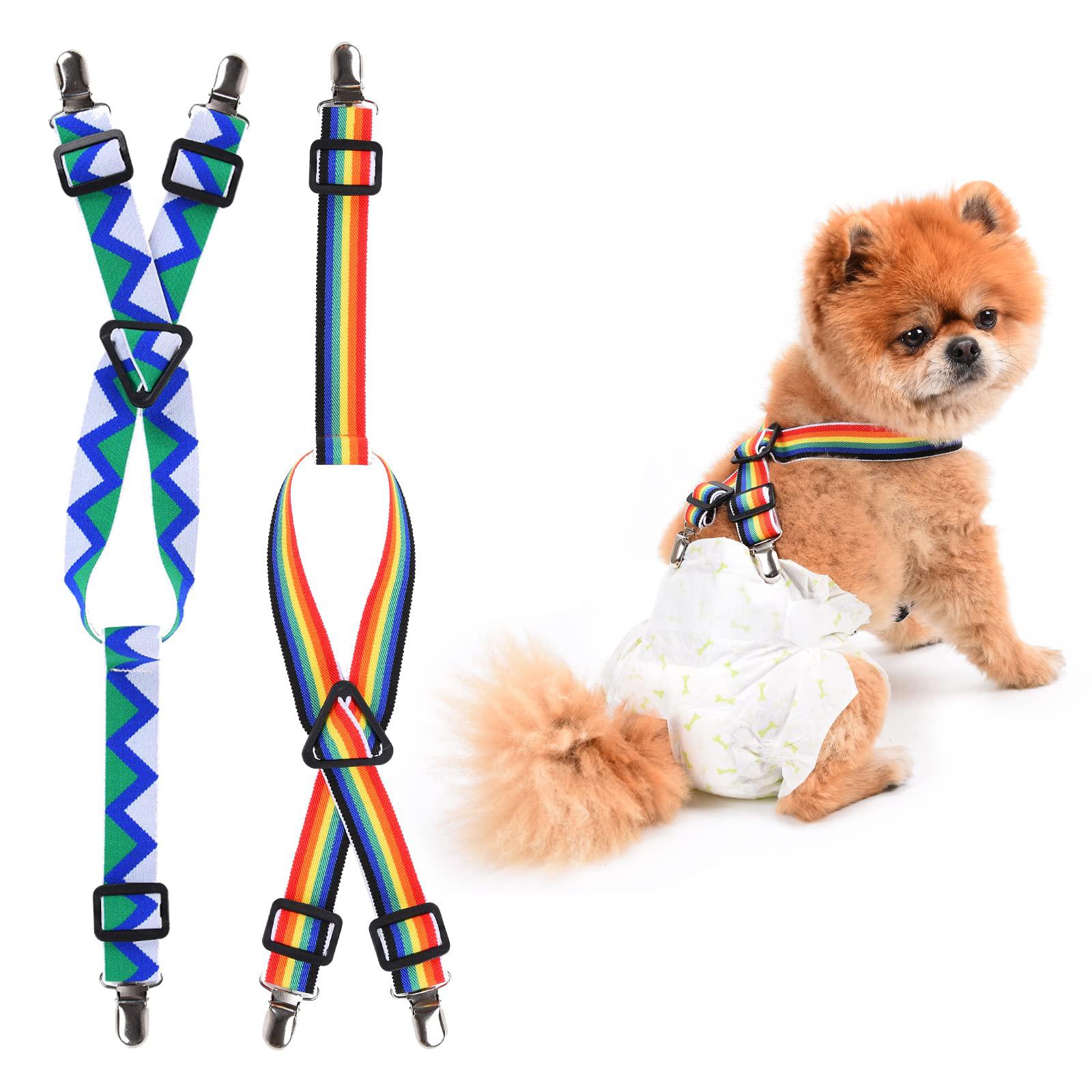 tessveya 2 pieces dog diaper suspenders | adjustable elasticity dog suspenders | belly bands canine harness | female male puppy dress 