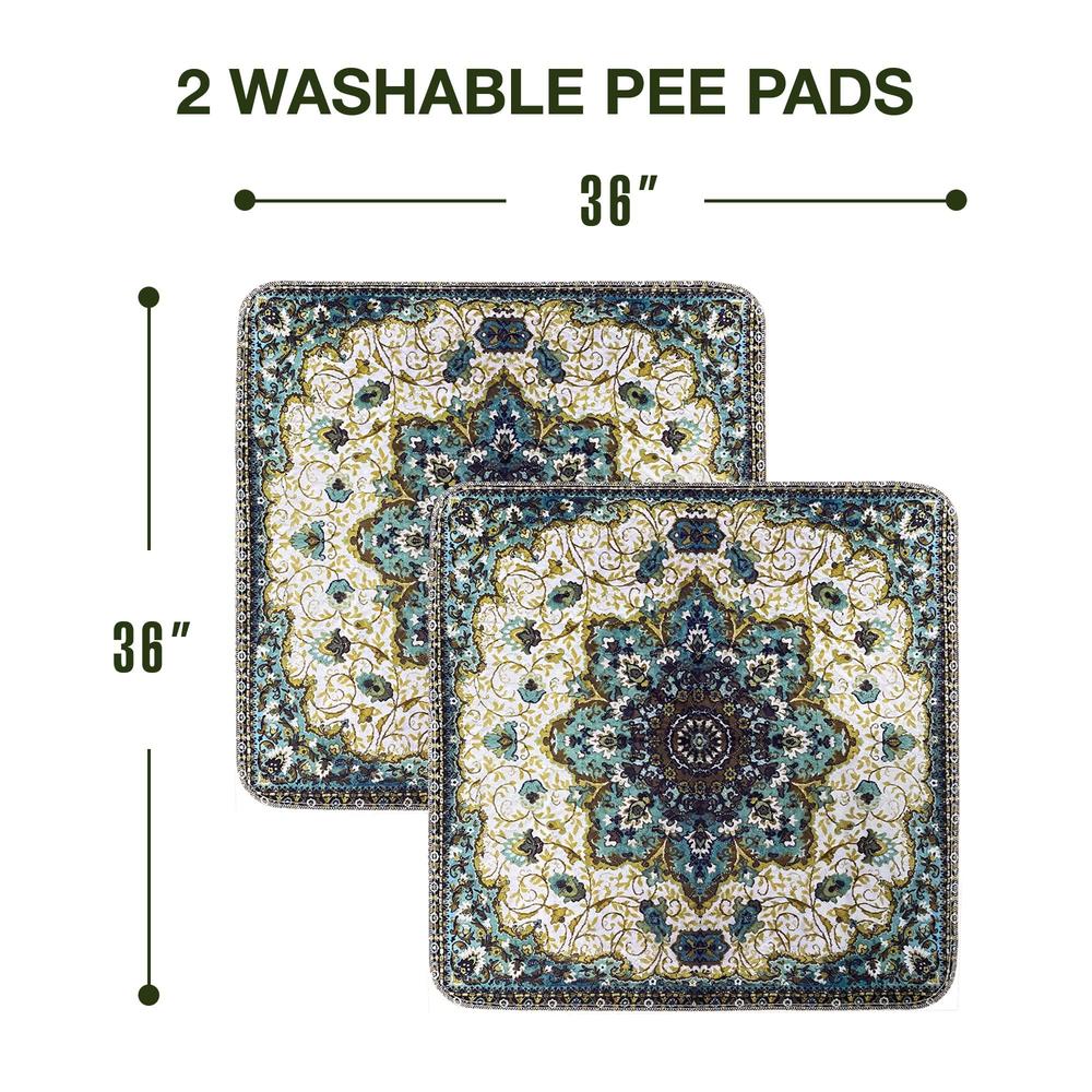 PUPIBOO washable pee pads for dogs, cat litter mat, puppy pads, reusable pet training pads, extra large 36 x 36 (2 pack) by pupiboo