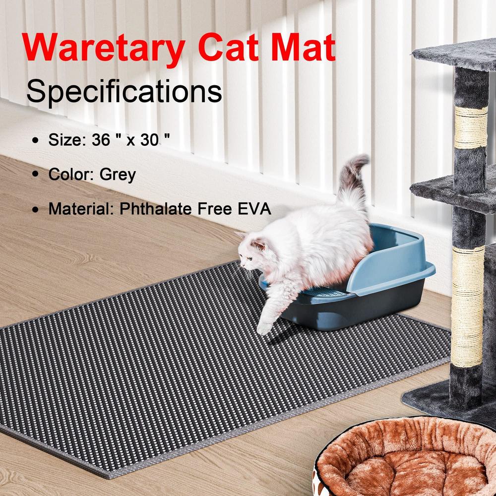 waretary cat litter mat 36x 30, kitty pretty litter box trapping mat