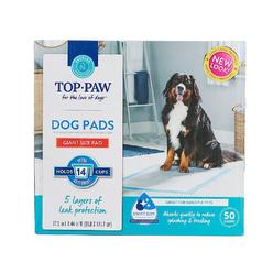 top paw new & improved ultra giant dog puppy pads, 5 layers of leak protection | 50count