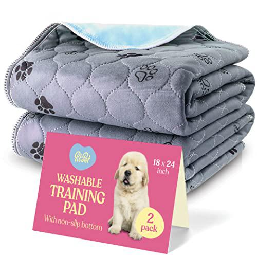 Pitpet super absorbent washable pee pads for dogs - 2-pack superior reusable puppy pads pet training pads -100% waterproof dog pee p