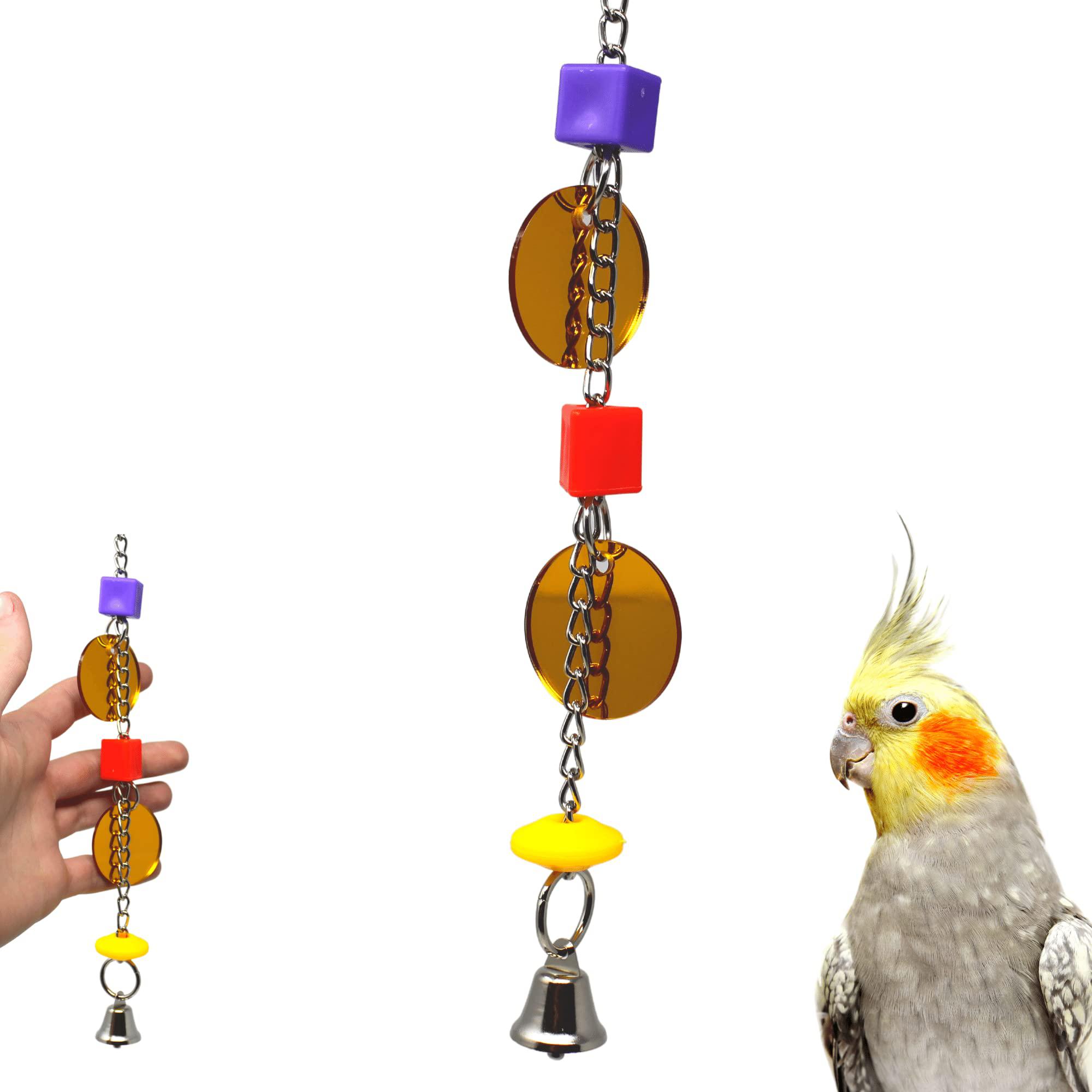 bonka bird toys 1747 bead mirror bird toy parrot cage craft toys cages african grey conure cockatiel. quality product hand ma