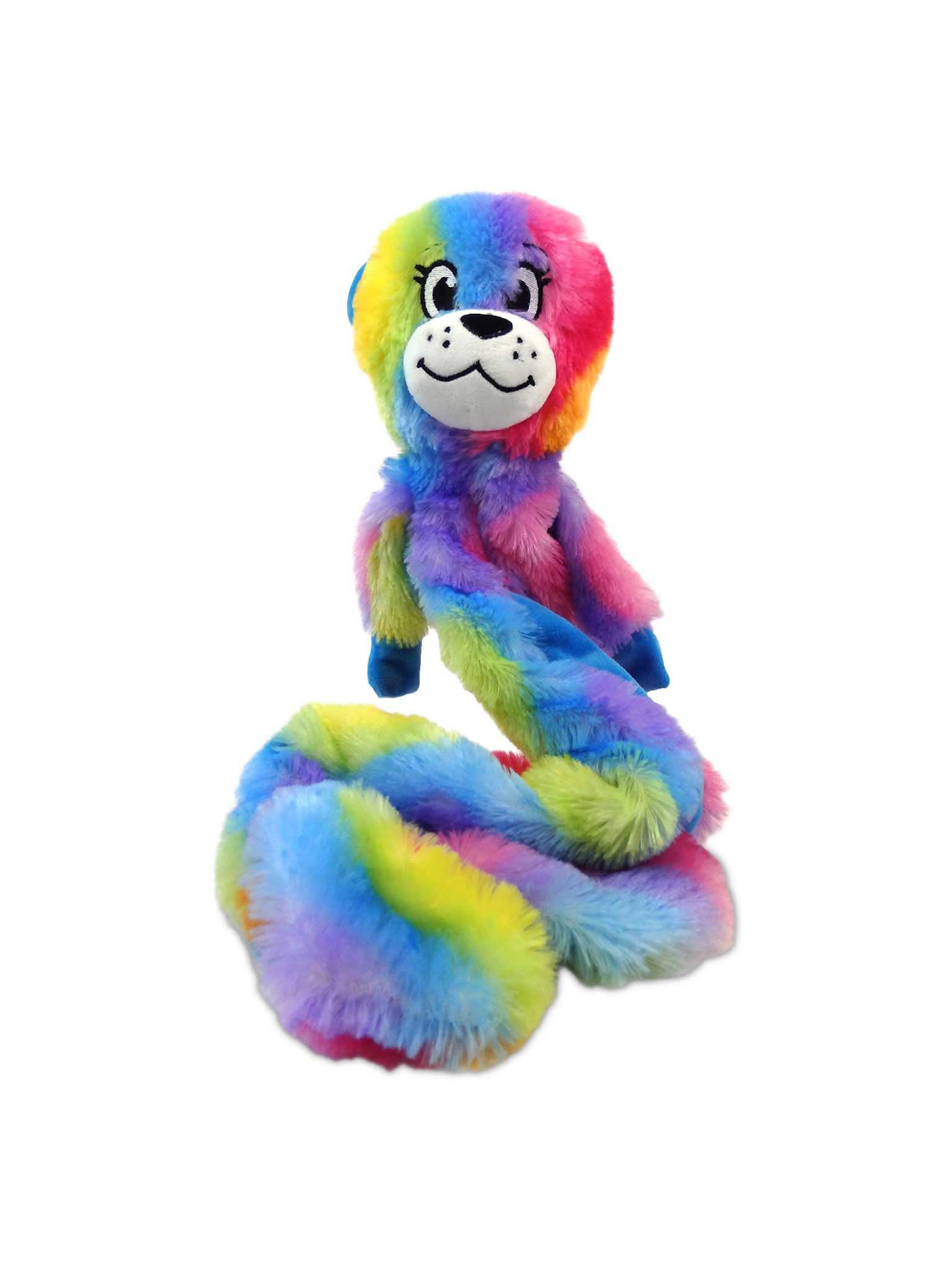 aspca tie-dye bear dog toy crinkle & squeak tug & teasing toy - 25 inches long