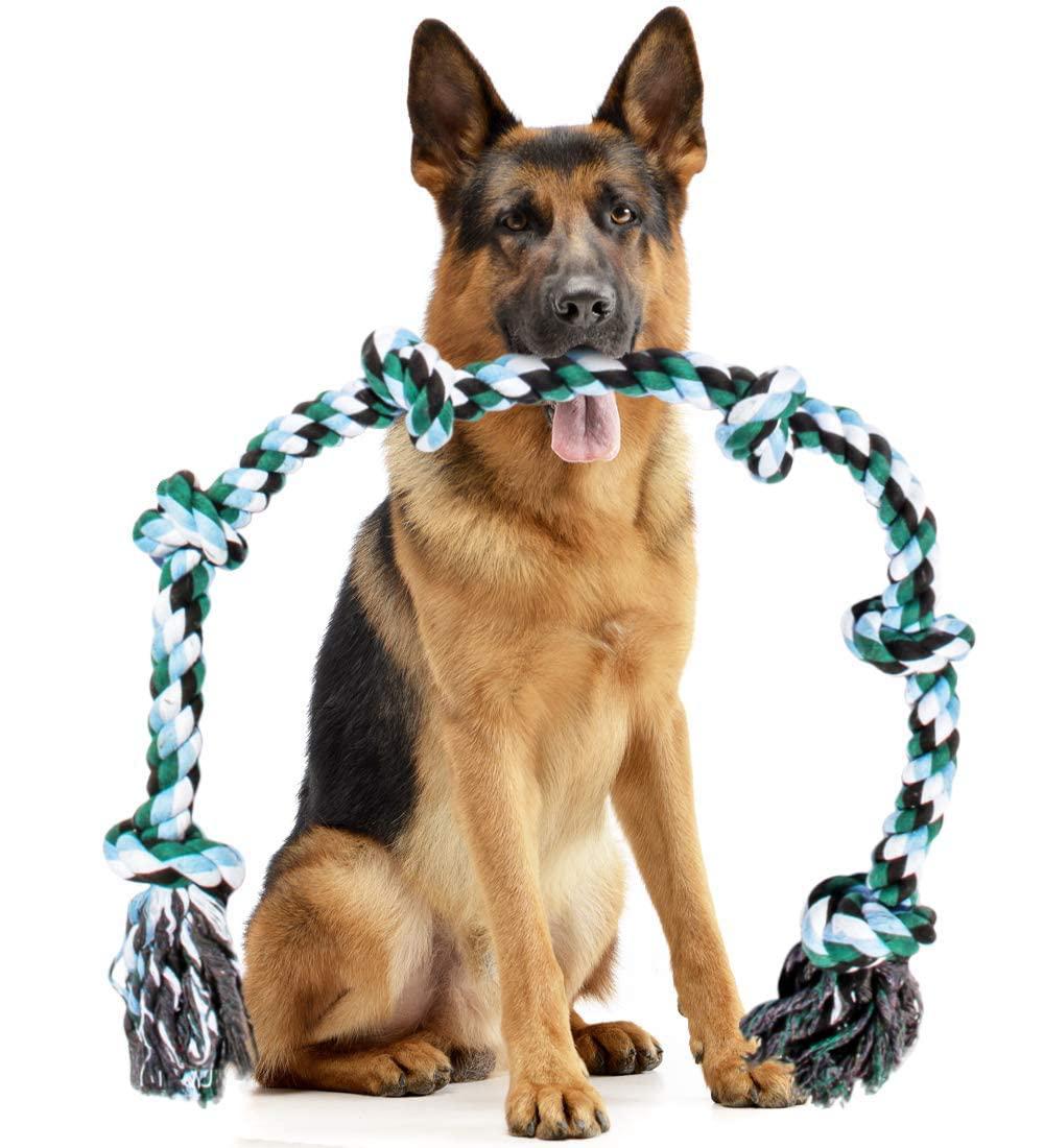 pacific pups products supporting pacificpuprescue.com giant dog rope toys for extra large dogs - 42 inch, 6 knot tough rope chew toys for large dogs - benefits non-profit animal r