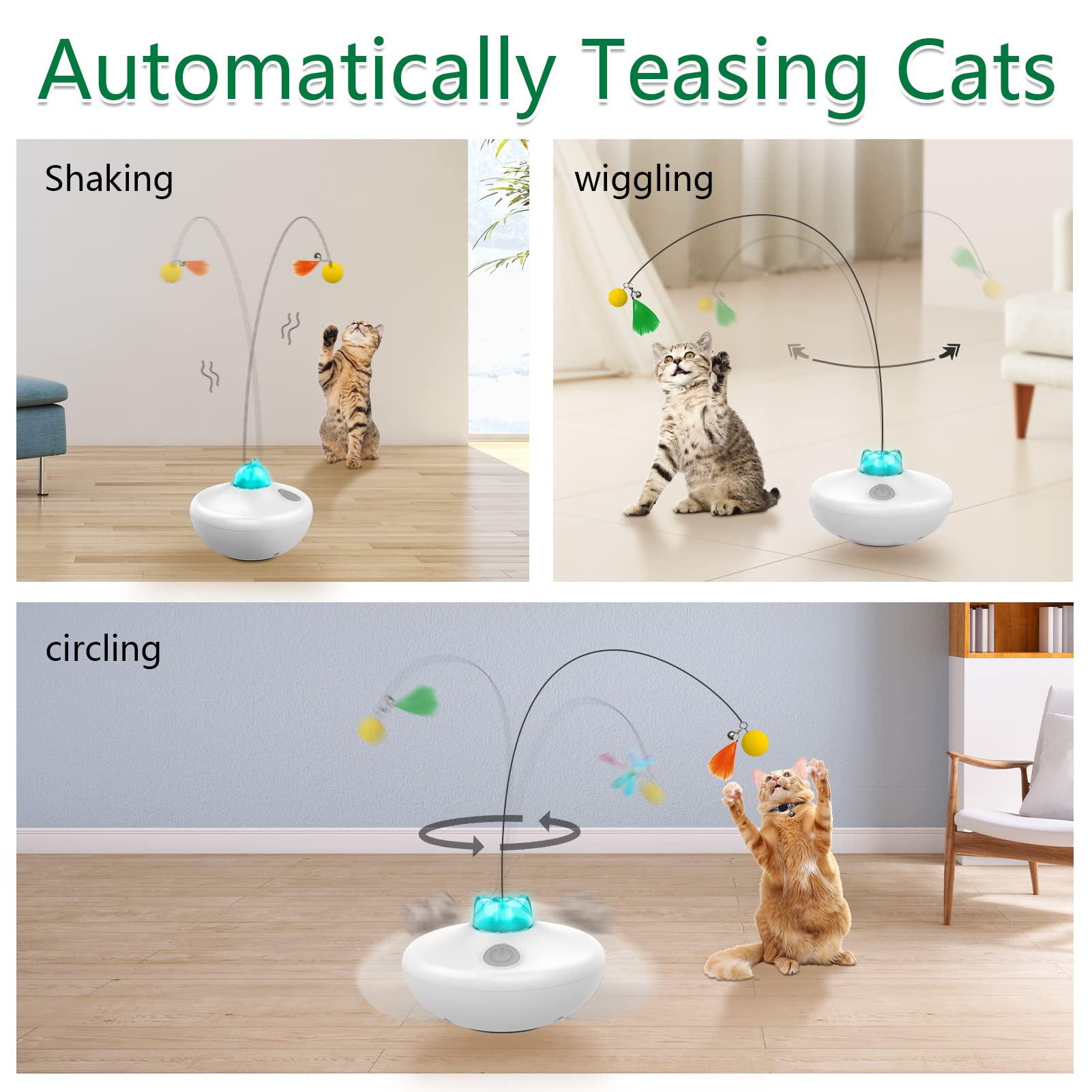 saolife interactive cat butterfly toys, exercise flutter rotating kitten toys, feather electric cat toy for indoor cats/kitte