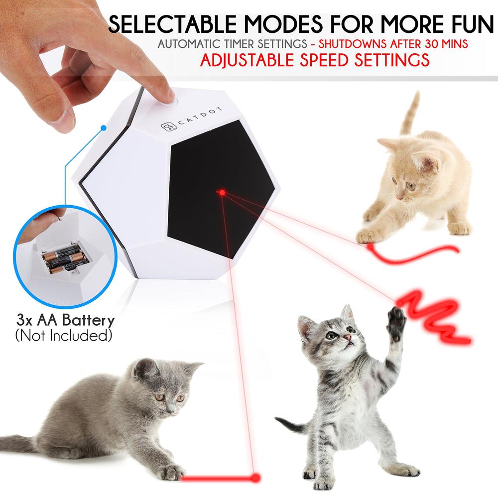 serenelife automatic cat cube toy - electronic rotating & moving teaser machine for interactive & smart sensory pet play - au
