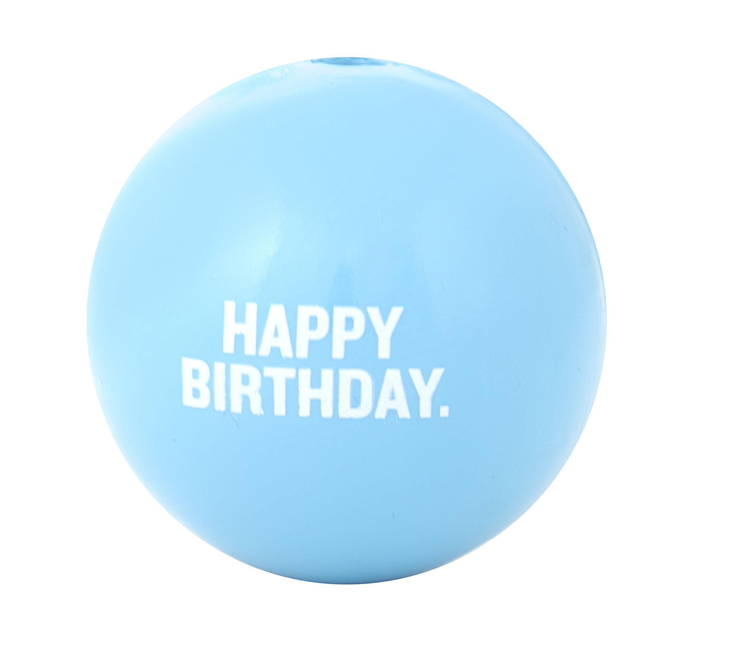 planet dog orbee-tuff happy birthday ball blue treat-dispensing dog toy