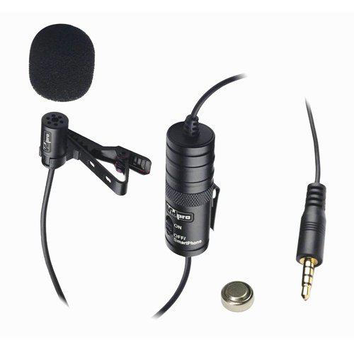 vidpro external microphone, compatible with samsung hmx-h300 camcorder xm-l wired lavalier microphone - 20' audio cable - tra