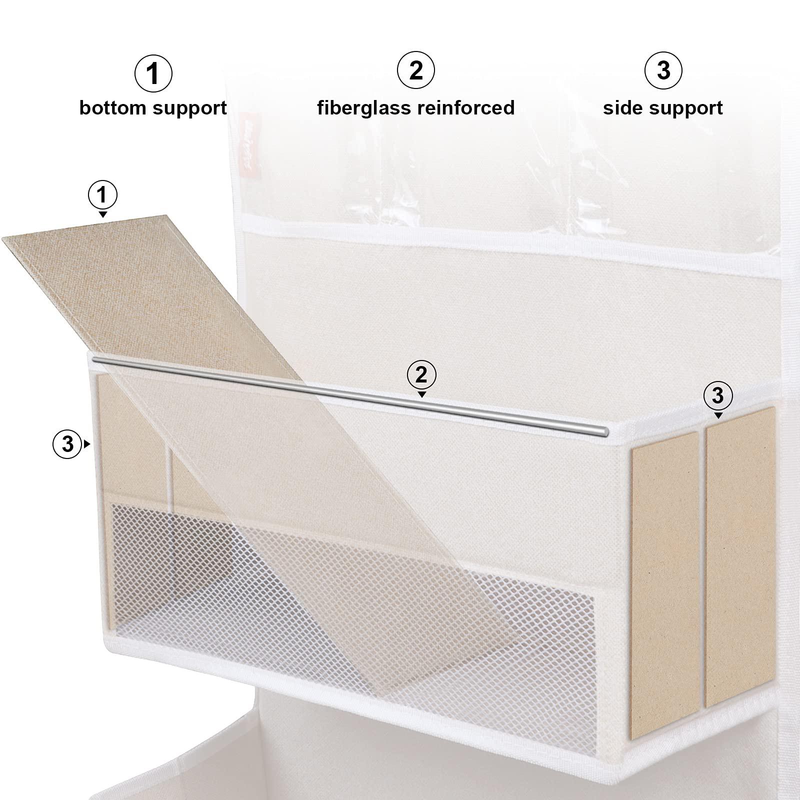 univivi 6-shelf over door hanging organizer fabric door storage with 5 large pockets and 3 small pvc pockets wall mount hangi