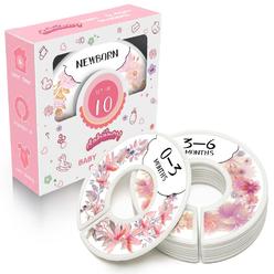 &#226;&#128;&#142;dabancy baby closet size dividers for clothes - set of 10 from newborn to toddler and 2 blanks with colored box- flower designs baby 