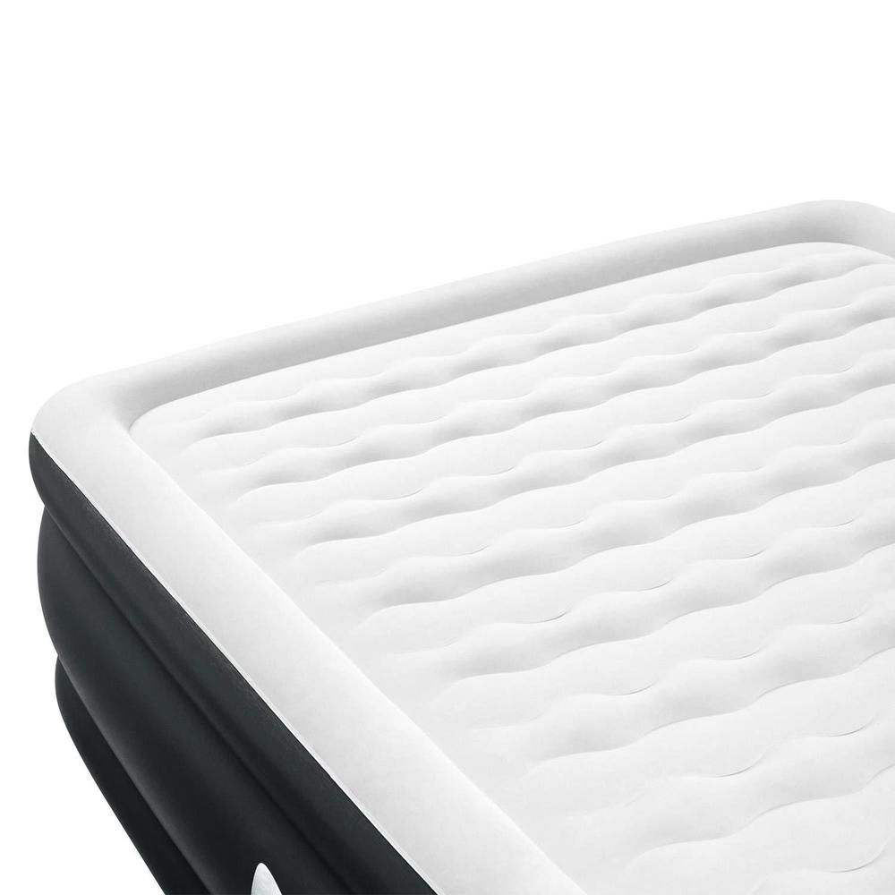 sealy tritech inflatable indoor or outdoor air mattress bed queen-sized 20" 2 person airbed with built-in ac pump, storage ba